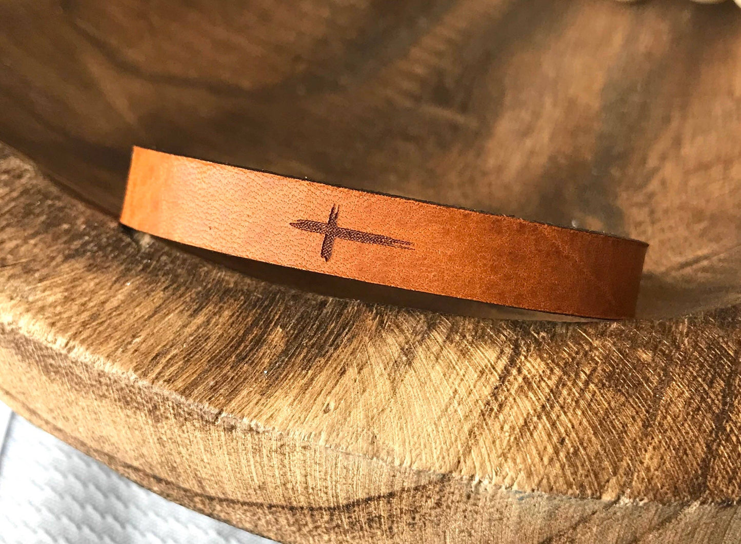 Cross Thin Leather Bracelet: Custom