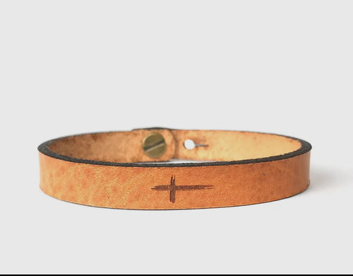 Leather Cross Bracelet