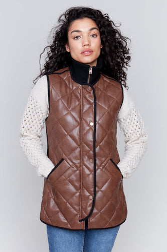 Charlie B Quilted Leather Vest