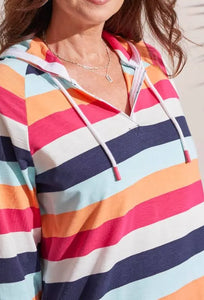 Tribal Striped Raglan Hoodie