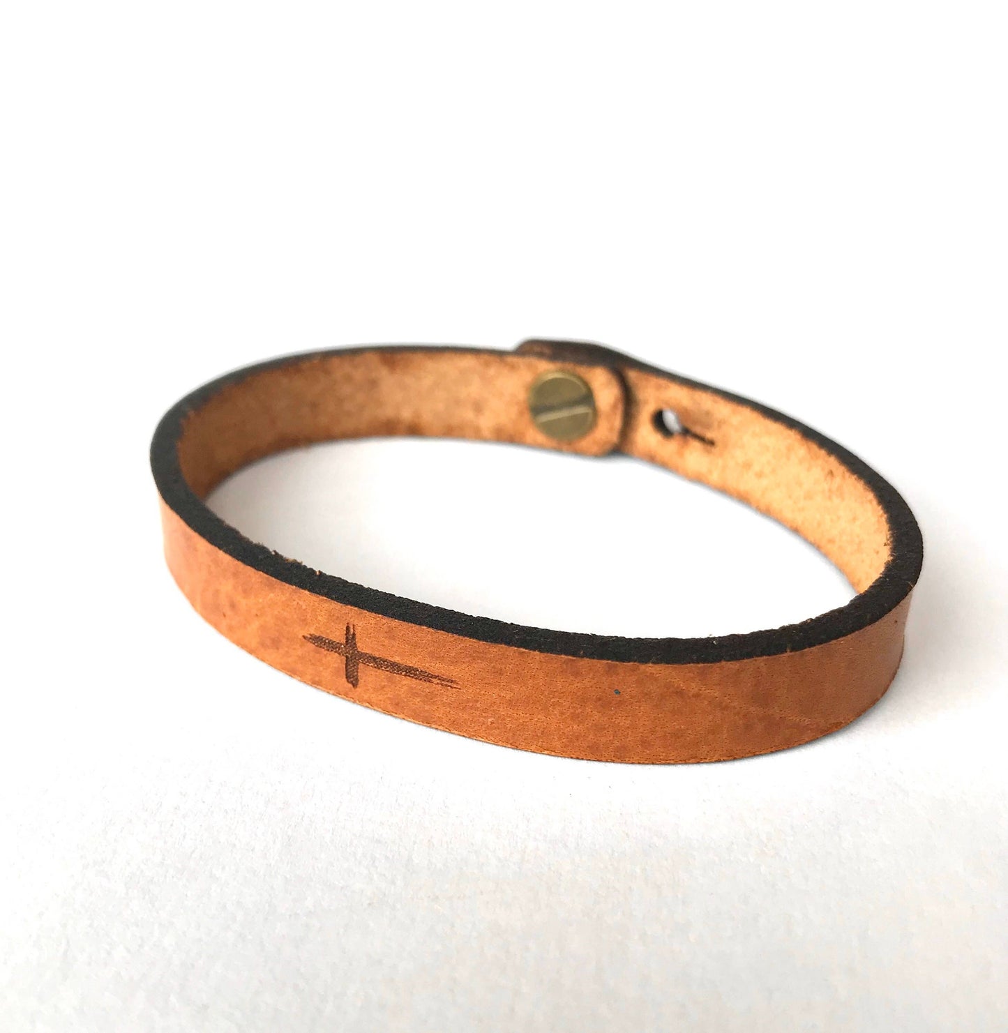 Cross Thin Leather Bracelet: Custom