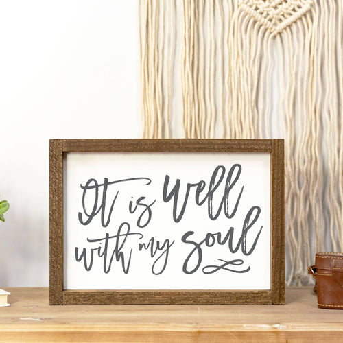 Wood Sign-It Is Well With My Soul 18x24